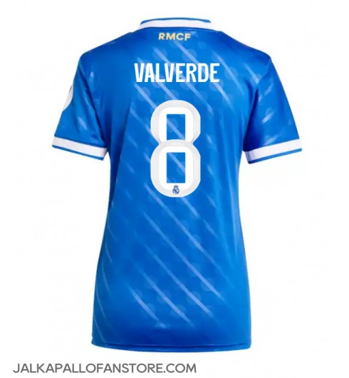 Real Madrid Federico Valverde #8 Kolmaspaita Naisten 2025-26 Lyhythihainen Real Madrid Federico Valverde #8 Kolmaspaita Naisten 2025-26 Lyhythihainen